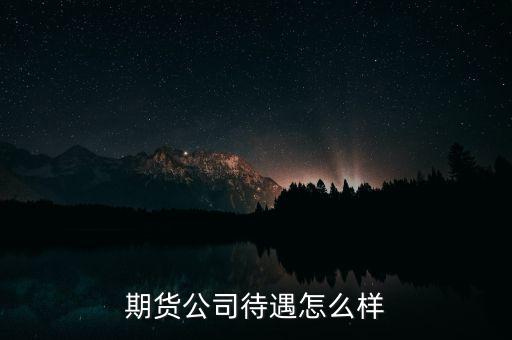 期貨怎么樣,期貨公司待遇怎么樣