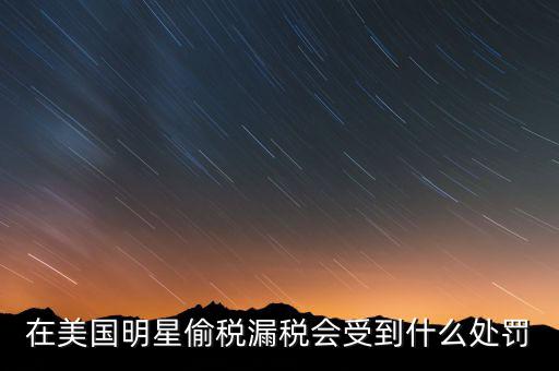 在美國(guó)明星偷稅漏稅會(huì)受到什么處罰