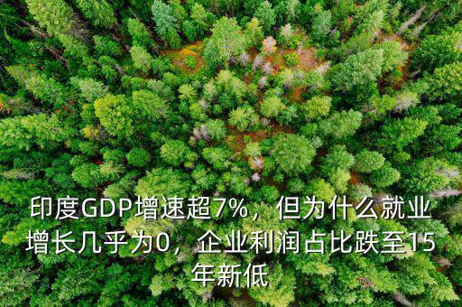 印度GDP增速超7%，但為什么就業(yè)增長(zhǎng)幾乎為0，企業(yè)利潤(rùn)占比跌至15年新低