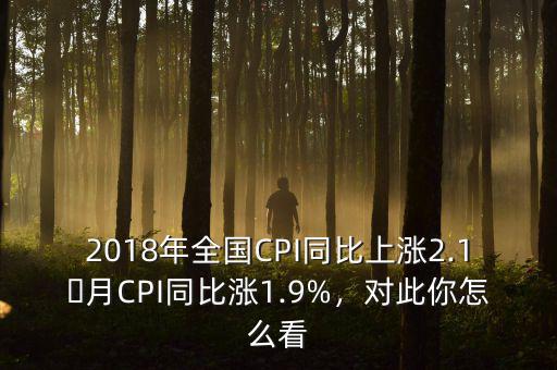 2018年全國(guó)CPI同比上漲2.1月CPI同比漲1.9%，對(duì)此你怎么看