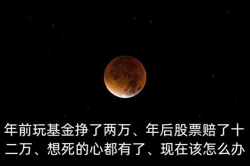 年前玩基金掙了兩萬、年后股票賠了十二萬、想死的心都有了、現在該怎么辦