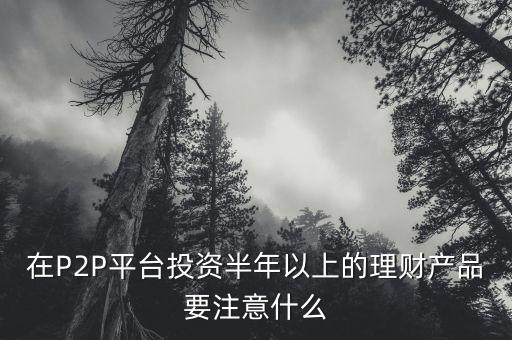 在P2P平臺投資半年以上的理財(cái)產(chǎn)品要注意什么