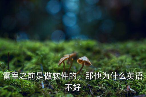 雷軍之前是做軟件的，那他為什么英語(yǔ)不好