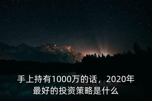 手上持有1000萬(wàn)的話，2020年最好的投資策略是什么