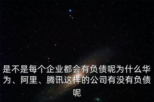 是不是每個企業(yè)都會有負債呢為什么華為、阿里、騰訊這樣的公司有沒有負債呢