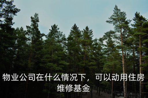 物業(yè)公司在什么情況下，可以動(dòng)用住房維修基金