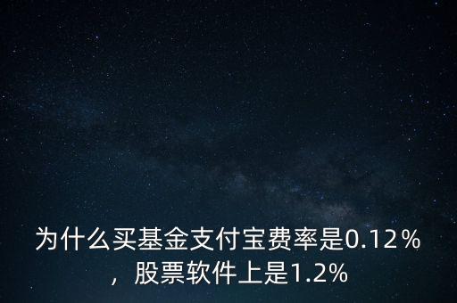 為什么買基金支付寶費率是0.12％，股票軟件上是1.2%