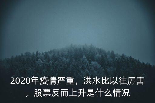 2020年疫情嚴(yán)重，洪水比以往厲害，股票反而上升是什么情況