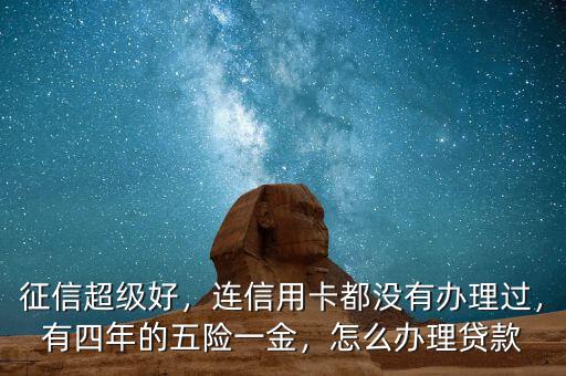 征信超級(jí)好，連信用卡都沒有辦理過(guò)，有四年的五險(xiǎn)一金，怎么辦理貸款