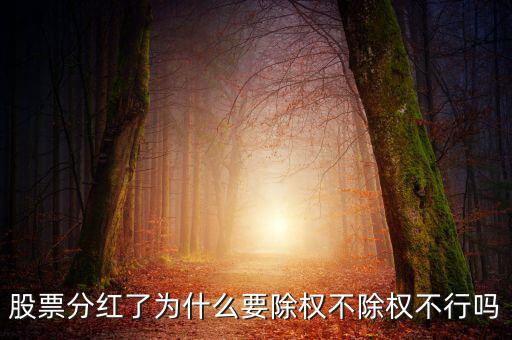 股票分紅了為什么要除權(quán)不除權(quán)不行嗎