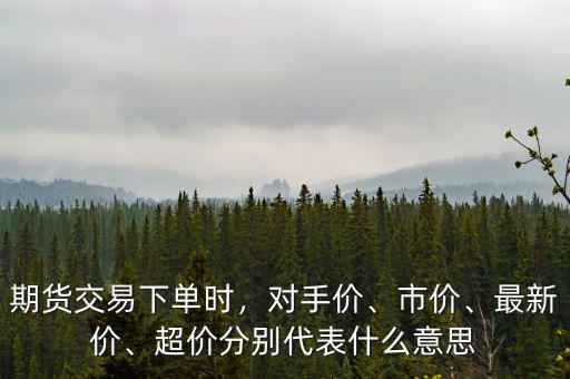 期貨交易下單時(shí)，對(duì)手價(jià)、市價(jià)、最新價(jià)、超價(jià)分別代表什么意思