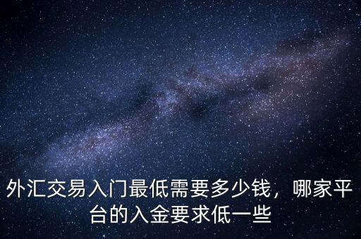 外匯交易入門最低需要多少錢，哪家平臺(tái)的入金要求低一些