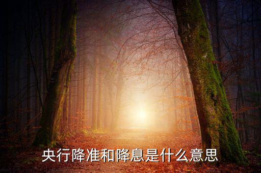 央行降準(zhǔn)和降息是什么意思