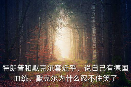 特朗普和默克爾套近乎，說自己有德國血統(tǒng)，默克爾為什么忍不住笑了