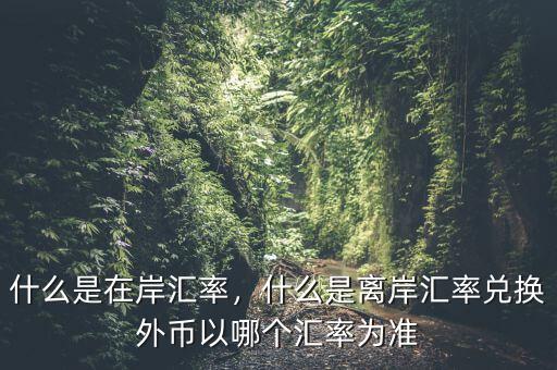 什么是在岸匯率，什么是離岸匯率兌換外幣以哪個(gè)匯率為準(zhǔn)