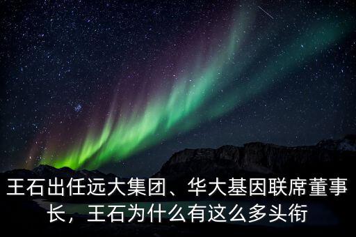 王石出任遠大集團、華大基因聯(lián)席董事長，王石為什么有這么多頭銜