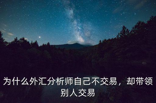 交易分析師負責(zé)什么,為什么外匯分析師自己不交易