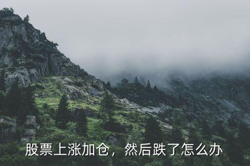 股票上漲加倉，然后跌了怎么辦