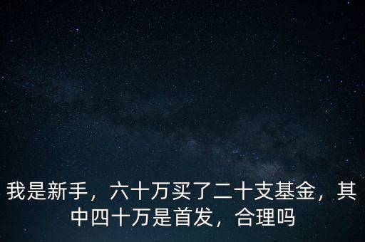 我是新手，六十萬買了二十支基金，其中四十萬是首發(fā)，合理嗎