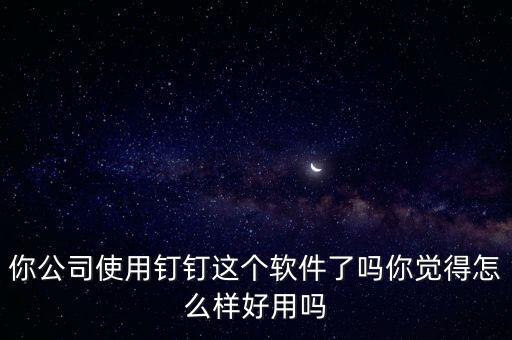 你公司使用釘釘這個軟件了嗎你覺得怎么樣好用嗎