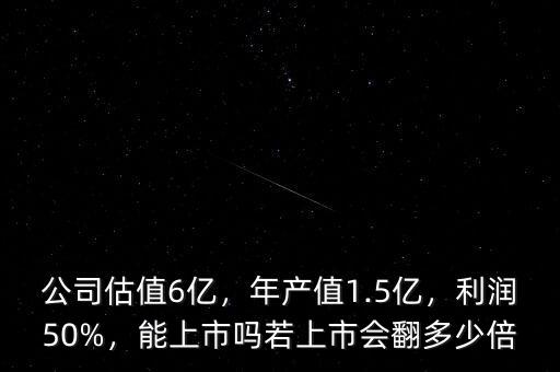 公司估值6億，年產值1.5億，利潤50%，能上市嗎若上市會翻多少倍