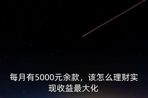 每月有5000元余款，該怎么理財實現(xiàn)收益最大化