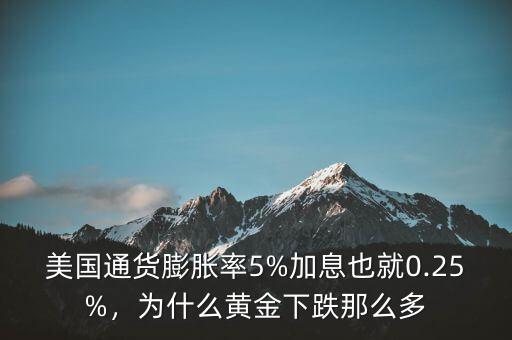 美國(guó)通貨膨脹率5%加息也就0.25%，為什么黃金下跌那么多