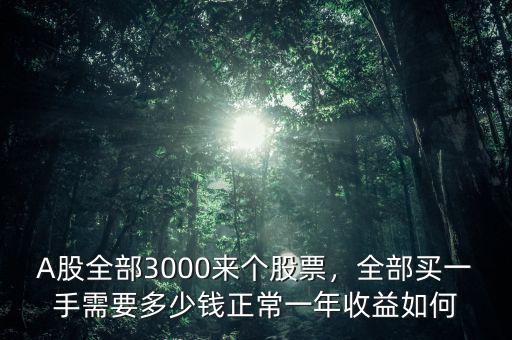 A股全部3000來個股票，全部買一手需要多少錢正常一年收益如何