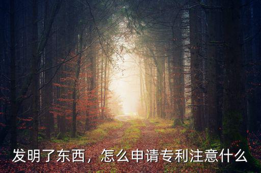 發(fā)明了東西，怎么申請專利注意什么