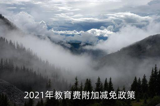 2021年教育費附加減免政策