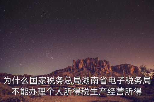 為什么國家稅務總局湖南省電子稅務局不能辦理個人所得稅生產(chǎn)經(jīng)營所得