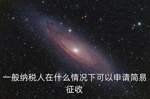 一般納稅人在什么情況下可以申請(qǐng)簡易征收