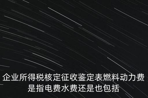 企業(yè)所得稅核定征收鑒定表燃料動力費(fèi)是指電費(fèi)水費(fèi)還是也包括