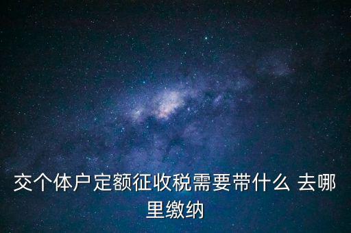 交個(gè)體戶定額征收稅需要帶什么 去哪里繳納