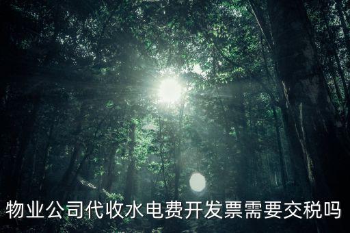 物業(yè)水費要交什么稅，2022年4月物業(yè)公司開水電費發(fā)票稅率