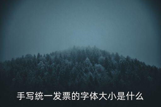 手寫統(tǒng)一發(fā)票的字體大小是什么