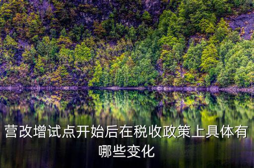 營(yíng)改增試點(diǎn)開始后在稅收政策上具體有哪些變化