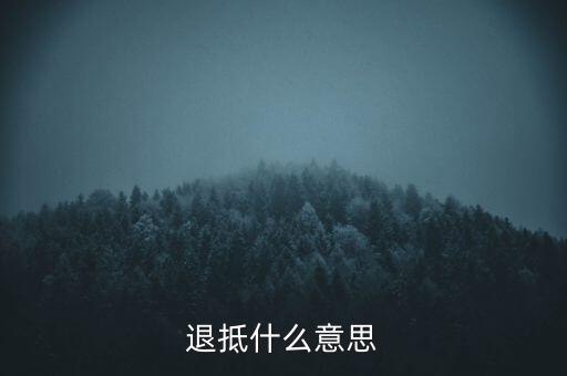 什么叫做退抵稅，退抵什么意思