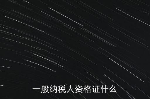 一般納稅人證是什么，請問一般納稅人應有什么證