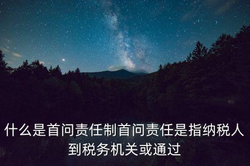 稅務(wù)首問責(zé)任制是什么，首問負(fù)責(zé)制度是指什么