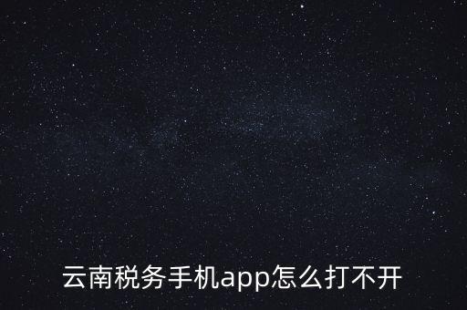 云南稅務手機app怎么打不開