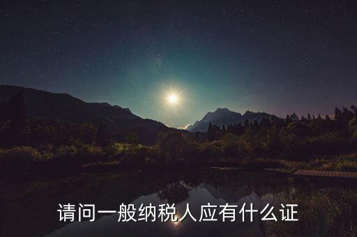 請(qǐng)問一般納稅人應(yīng)有什么證