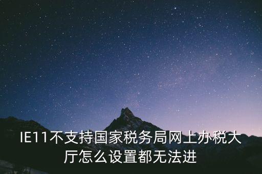 IE11不支持國家稅務局網(wǎng)上辦稅大廳怎么設置都無法進