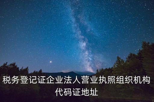 稅務(wù)登記證企業(yè)法人營業(yè)執(zhí)照組織機構(gòu)代碼證地址