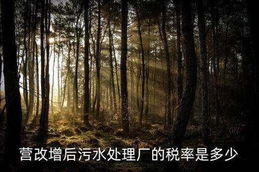 營(yíng)改增后污水處理廠的稅率是多少