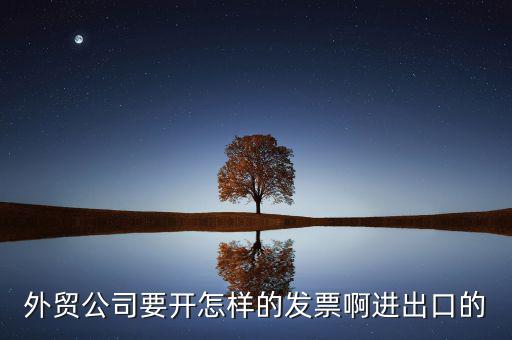 外貿(mào)公司要開怎樣的發(fā)票啊進出口的