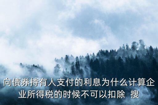 向債券持有人支付的利息為什么計(jì)算企業(yè)所得稅的時候不可以扣除  搜