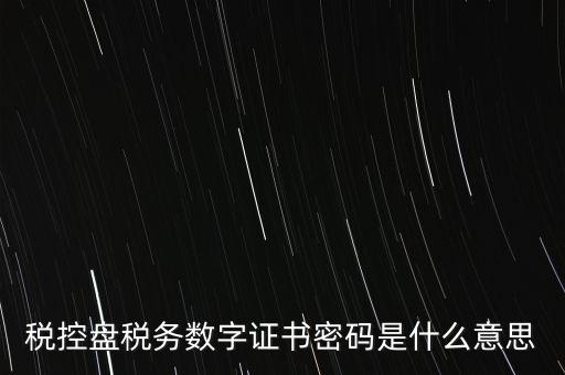 稅控盤(pán)稅務(wù)數(shù)字證書(shū)密碼是什么意思