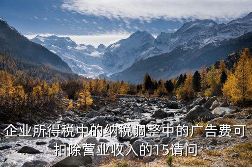 企業(yè)所得稅15什么意思，企業(yè)所得稅中的納稅調(diào)整中的廣告費可扣除營業(yè)收入的15請問