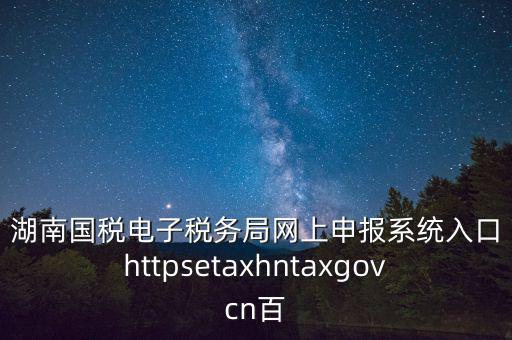 湖南國稅電子稅務局網(wǎng)上申報系統(tǒng)入口httpsetaxhntaxgovcn百